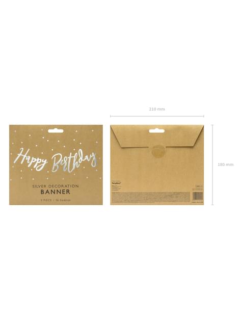 Guirnalda “Happy Birthday“ plateada - Partydeco | Funidelia