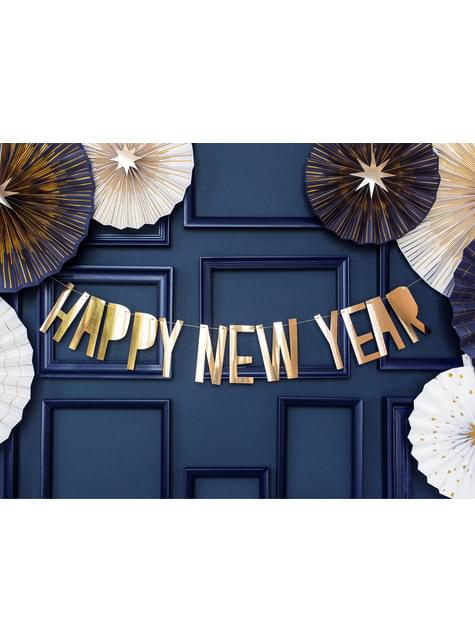 Guirnalda “Happy New Year“ dorada - Happy New Year Collection - Partydeco | Funidelia