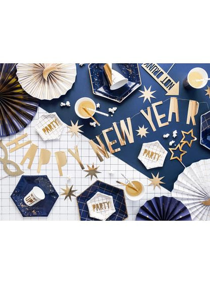 Guirnalda “Happy New Year“ dorada - Happy New Year Collection - Partydeco | Funidelia