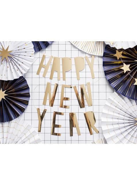 Guirnalda “Happy New Year“ dorada - Happy New Year Collection - Partydeco | Funidelia