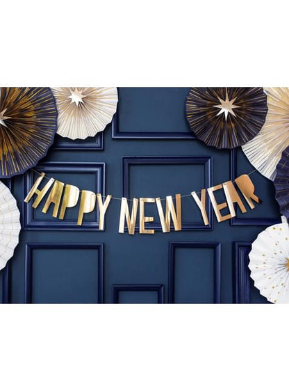 Guirnalda “Happy New Year“ dorada - Happy New Year Collection - Partydeco | Funidelia