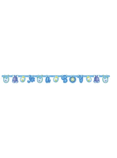 Guirnalda It’s a Boy -Blue Clothesline Baby Shower - Unique | Funidelia