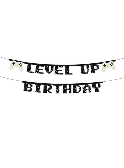 Guirnalda “Level up Birthday“ - Videogame party - Partydeco | Funidelia