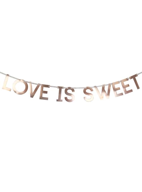 Guirnalda “Love is sweet“ en oro rosa de papel - Geo Blush - Neviti | Funidelia