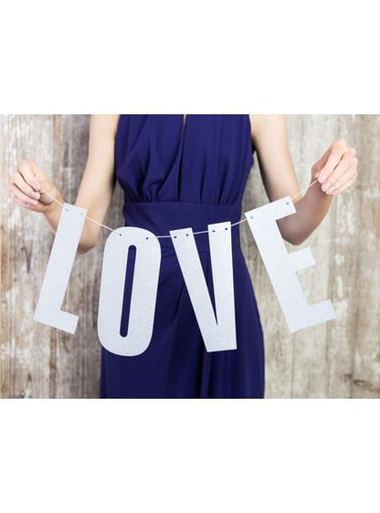 Guirnalda “Love“ plateada - Partydeco | Funidelia
