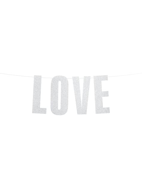 Guirnalda “Love“ plateada - Partydeco | Funidelia