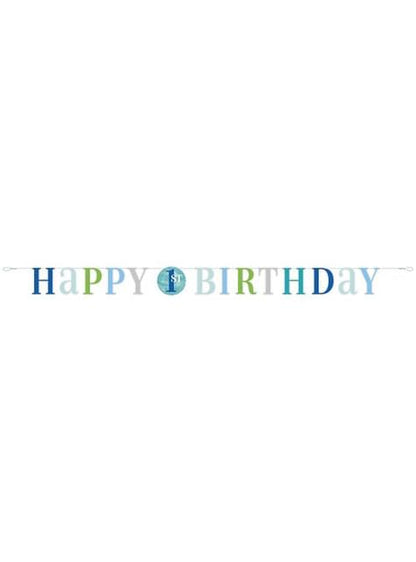 Guirnalda primer cumpleaños azul - Blue Dots 1st Birthday - Unique | Funidelia