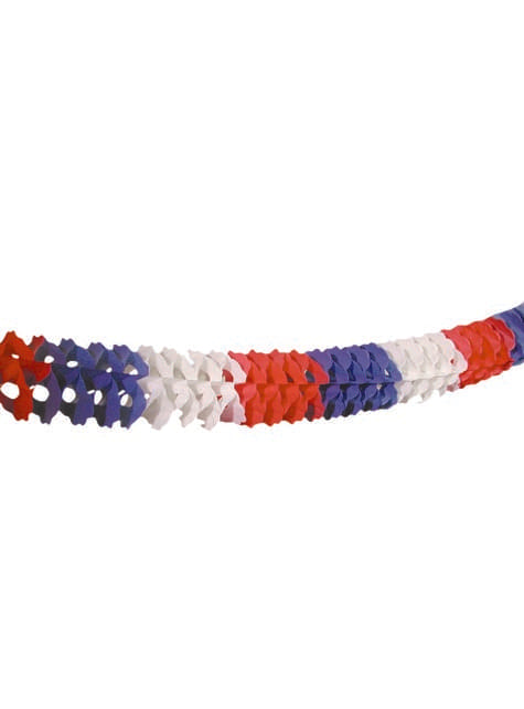 Guirnalda tricolor azul, blanco y rojo