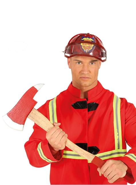 Hacha de bombero roja para adulto