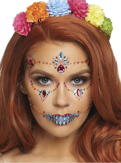 Joyas faciales de Catrina Día de los Muertos - Leg Avenue | Funidelia