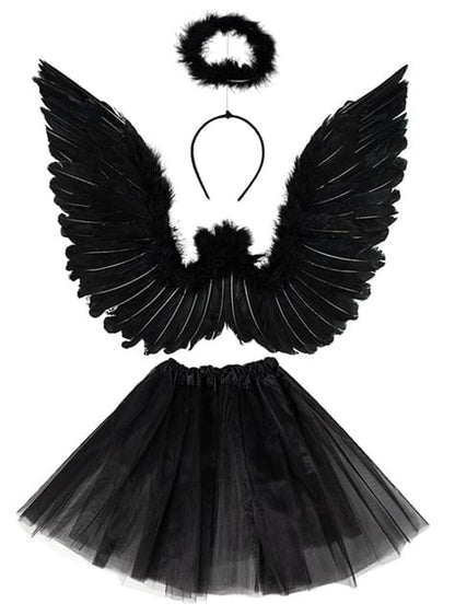 Kit de ángel caído negro - Funiglobal | Funidelia