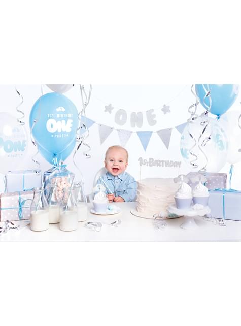 Kit de decoración de fiesta “1st Birthday“ azul - 1st Birthday