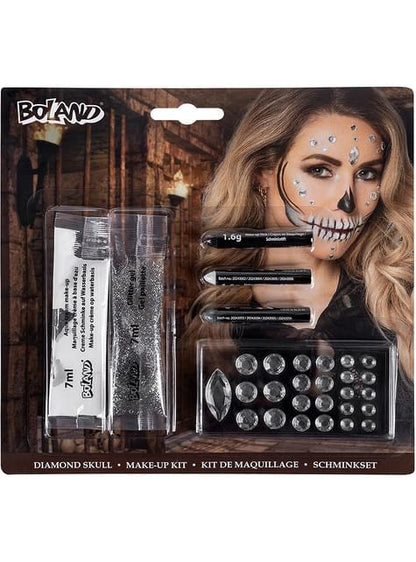 Kit de maquillaje de joyas faciales de esqueleto