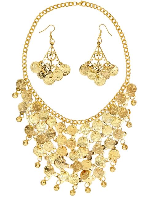 Kit de pendientes y collar de zíngara para mujer - Widmann | Funidelia