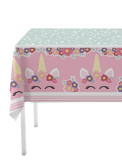 Kit decoración de cumpleaños de unicornio para 8 personas - Unicorn Flowers - Funiglobal Kits | Funidelia