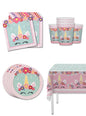 Kit decoración de cumpleaños de unicornio para 8 personas - Unicorn Flowers - Funiglobal Kits | Funidelia