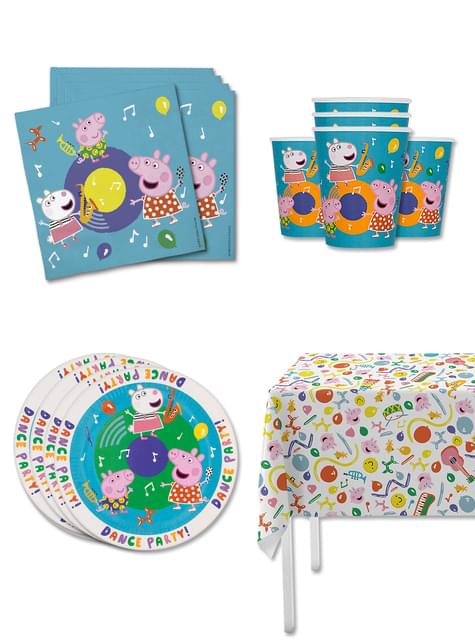 Kit decoración de cumpleaños Peppa pig para 8 personas