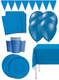 Kit decoración de fiesta color azul marino Premium para 8 personas - Colores lisos
