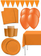 Kit decoración de fiesta color naranja Premium para 8 personas - Colores lisos - Funiglobal Kits | Funidelia