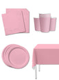 Kit decoración de fiesta color rosa palo para 8 personas - Colores lisos - Funiglobal Kits | Funidelia