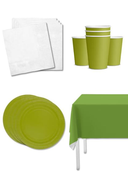 Kit decoración de fiesta color verde lima para 8 personas - Colores lisos - Funiglobal Kits | Funidelia