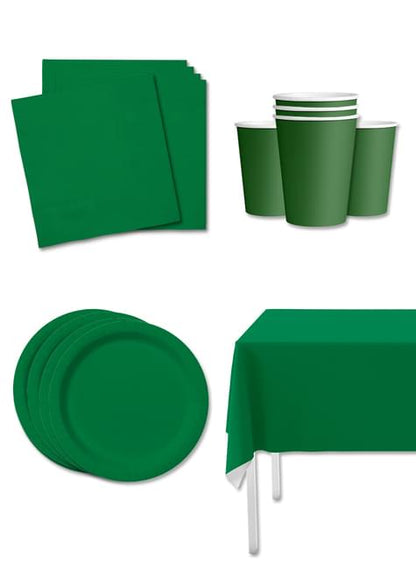 Kit decoración de fiesta color verde para 8 personas - Colores lisos - Funiglobal Kits | Funidelia