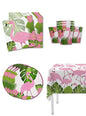 Kit decoración de fiesta de flamencos para 8 personas - Tropical flamingos - Funiglobal Kits | Funidelia