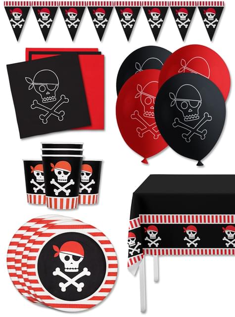 Kit decoración de fiesta de piratas Premium para 8 personas - Pirates Party - Funiglobal Kits | Funidelia