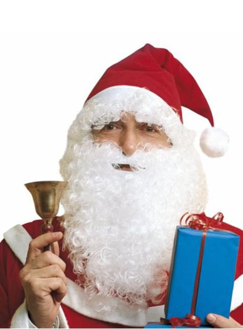 Kit Papá Noel de gorro, barba con bigote y cejas