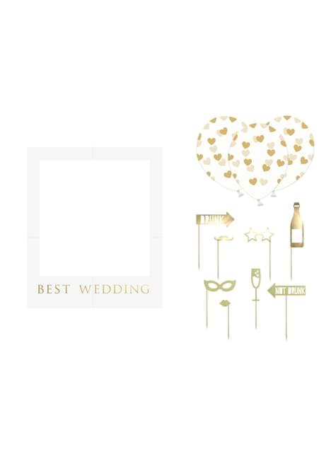 Kit photocall “Best wedding“ para boda - Partydeco | Funidelia