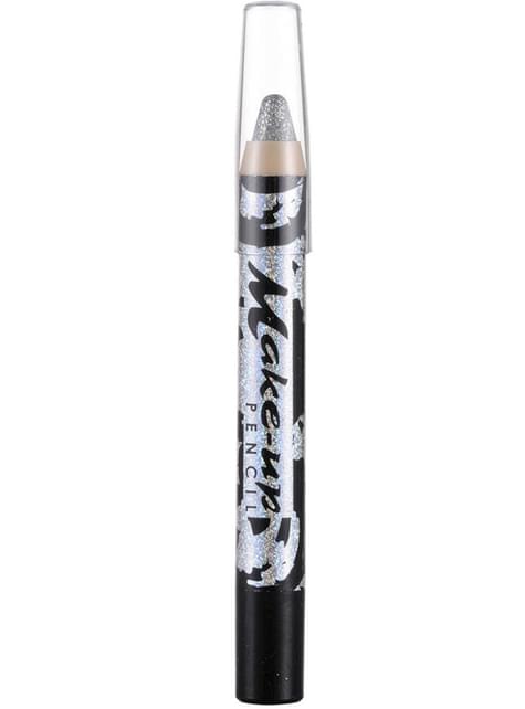 Lápiz de maquillaje de purpurina plateado para mujer