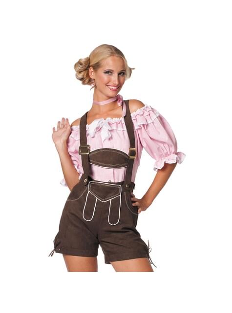 Lederhose marrón Oktoberfest para mujer