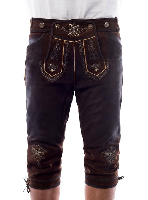 Lederhose Starnberg marrón deluxe para hombre