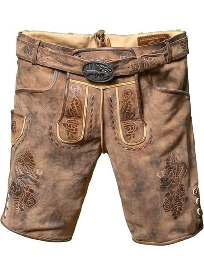 Lederhosen corto marrón premium para hombre - Partychimp | Funidelia