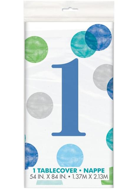 Mantel azul primer cumpleaños - Blue Dots 1st Birthday