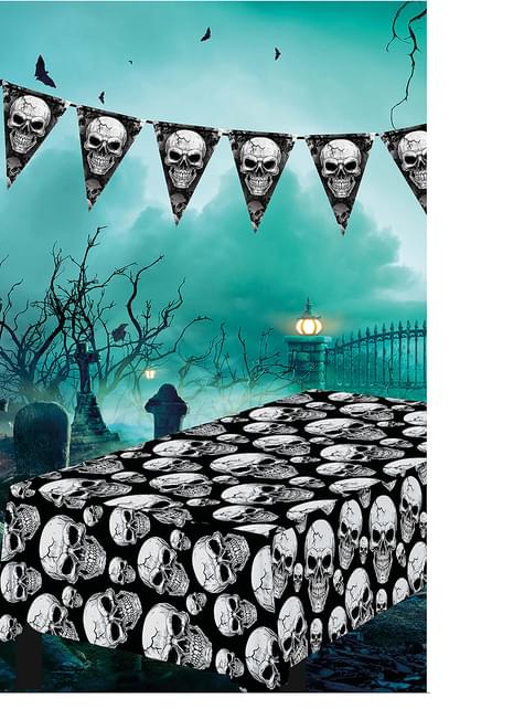 Mantel de calaveras Halloween
