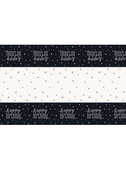 Mantel “Happy Birthday“ negro - Black & Silver Glitz - Unique | Funidelia