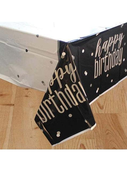 Mantel “Happy Birthday“ negro - Black & Silver Glitz - Unique | Funidelia