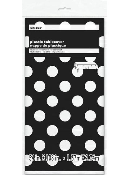 Mantel negro con topos blancos - Unique | Funidelia