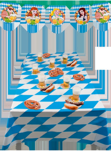 Mantel para Oktoberfest azul y blanco - Boland | Funidelia