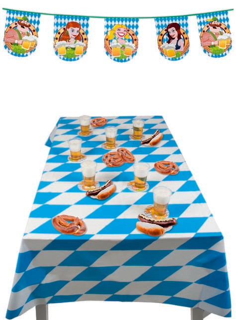 Mantel para Oktoberfest azul y blanco - Boland | Funidelia