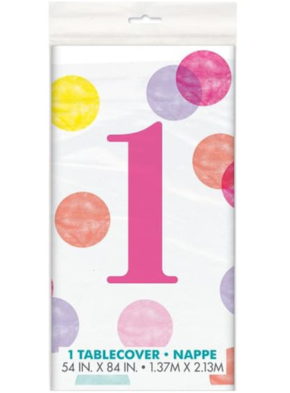 Mantel rosa primer cumpleaños - Pink Dots 1st Birthday - Unique | Funidelia