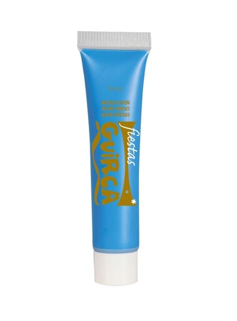 Maquillaje azul neón en crema tubo 10 ml