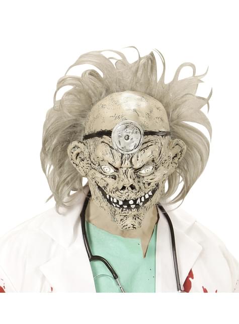 Máscara con pelo de doctor zombie para adulto