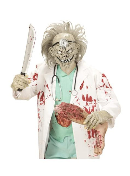Máscara con pelo de doctor zombie para adulto
