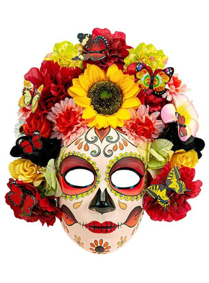 Máscara de Catrina Día de los Muertos con flores - Widmann | Funidelia