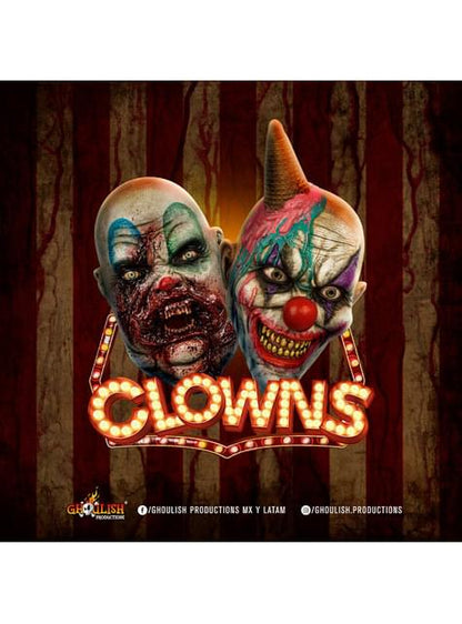 Máscara de payaso con helado derretido