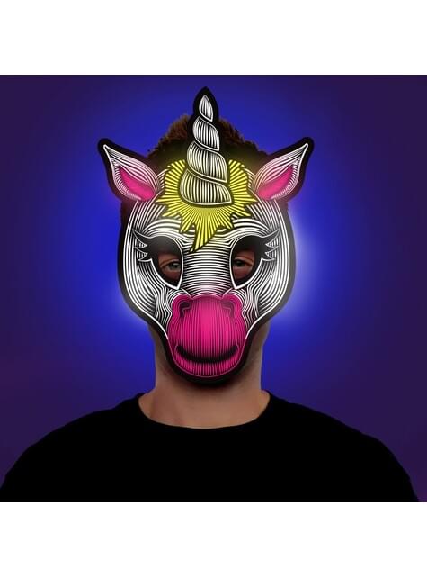 Máscara de unicornio luminoso para adulto - Morphsuits | Funidelia