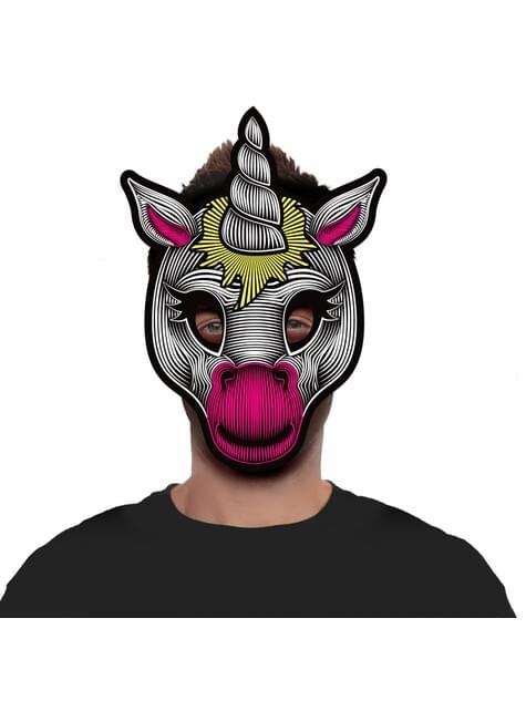 Máscara de unicornio luminoso para adulto - Morphsuits | Funidelia