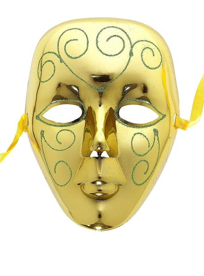 Máscara dorada con glitter verde - Widmann | Funidelia